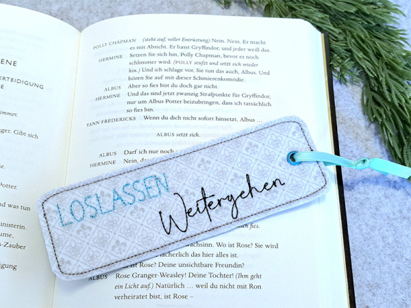 Lesezeichen Loslassen Weitergehen - ITH-Stickdatei